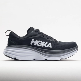 HOKA Bondi 8 Women's  Black/White stylish aesthetics shoes provide support