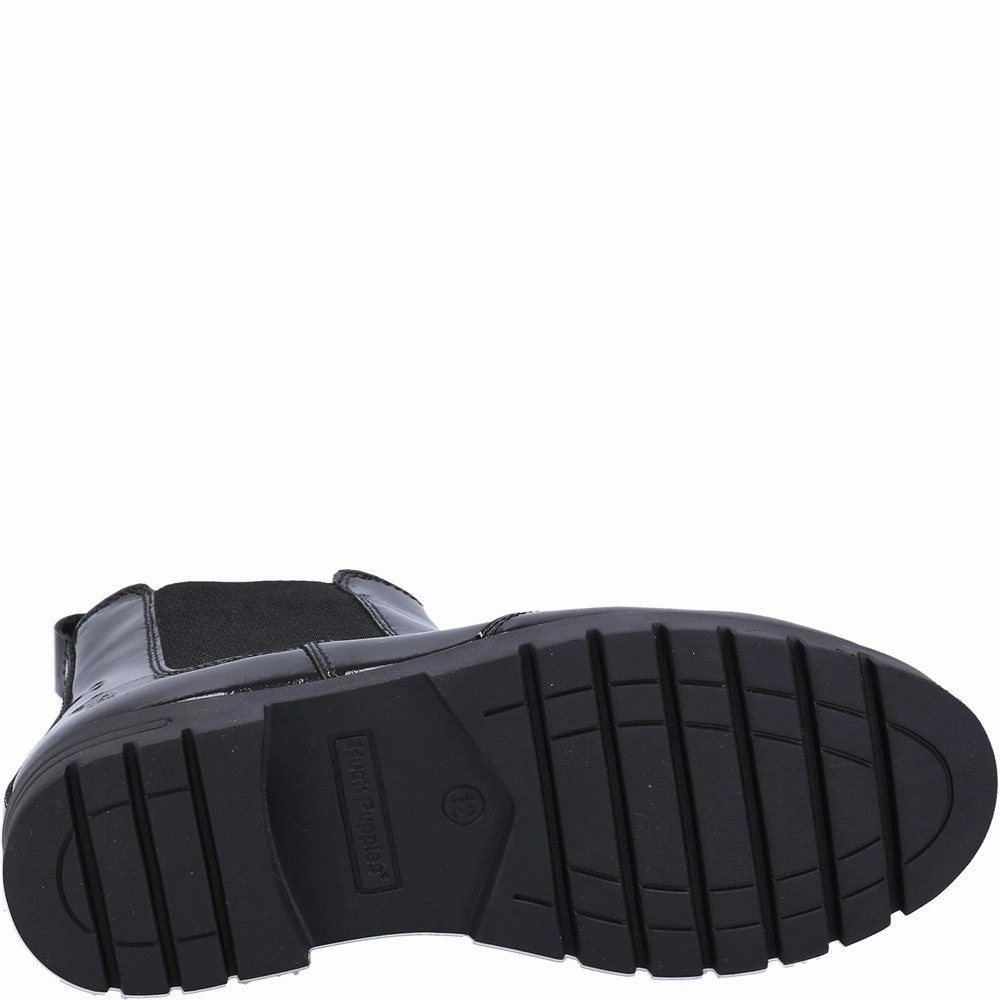 Hybrid Look Hush Puppies Laura Patent Junior School Boots