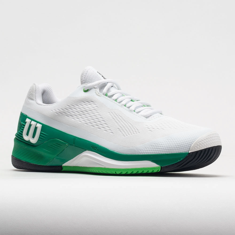 Wide - toe box Elegant Wilson Rush Pro 4.0 Men's  White/Bosphorus/Green