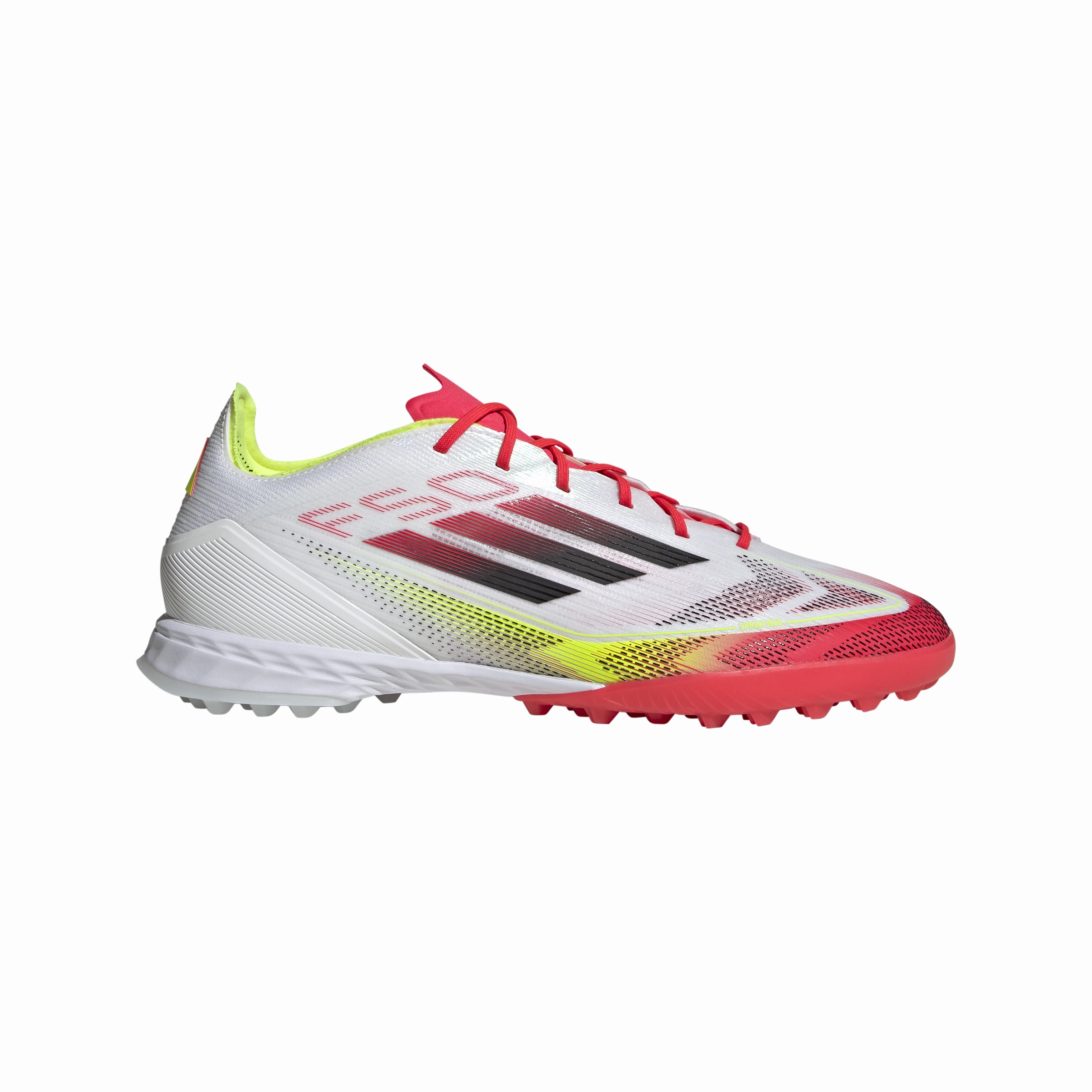 running with a GPS tracker adventure - running shoes adidas F50 Pro TF Turf Shoes - ftwr white/core black/solar yellow