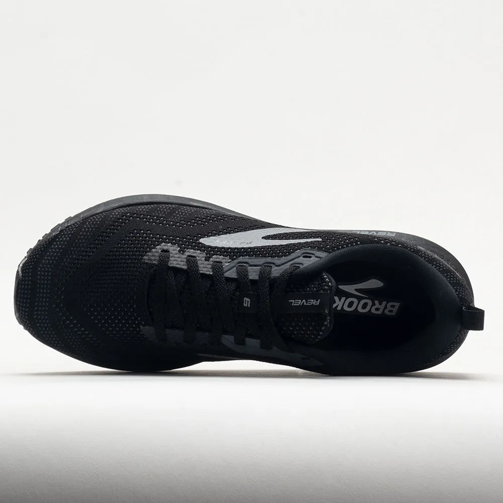 running in a snow - covered area shoes recycled shoes Brooks Revel 6 Men's  Black/Blackened Pearl/Grey