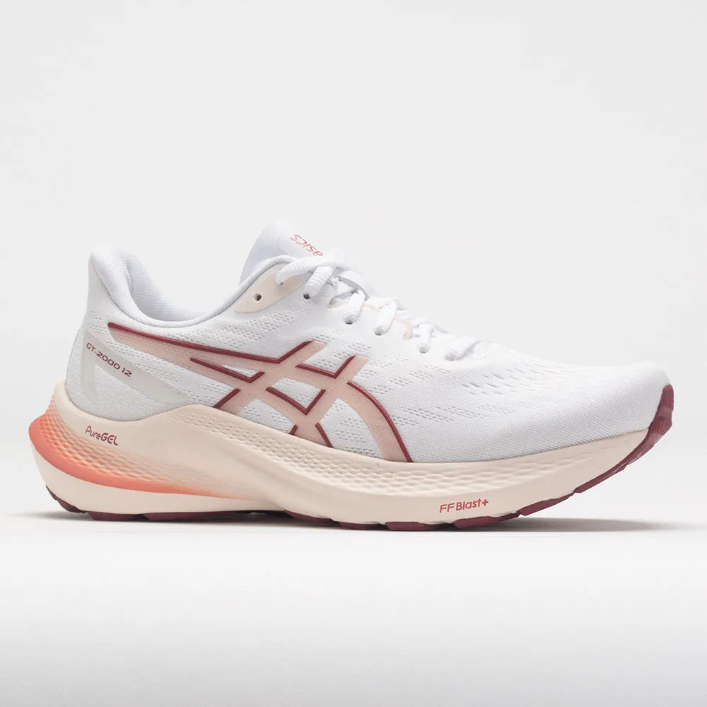 anti - slip running choice ASICS GT-2000 12 Women's  White/Light Garnet