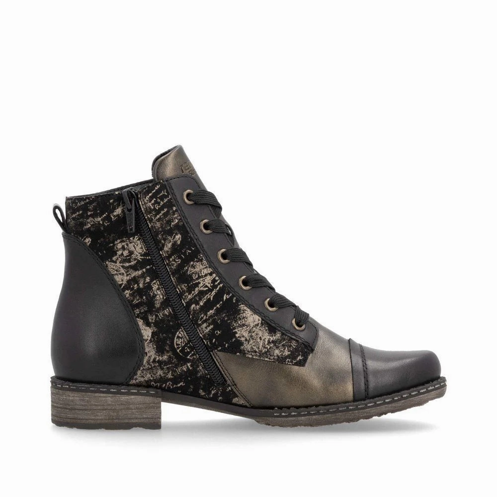 Lace-Up Closure Stylish Protection D4381-03 Ankle Lace/Zip RTex Black Antique Multi