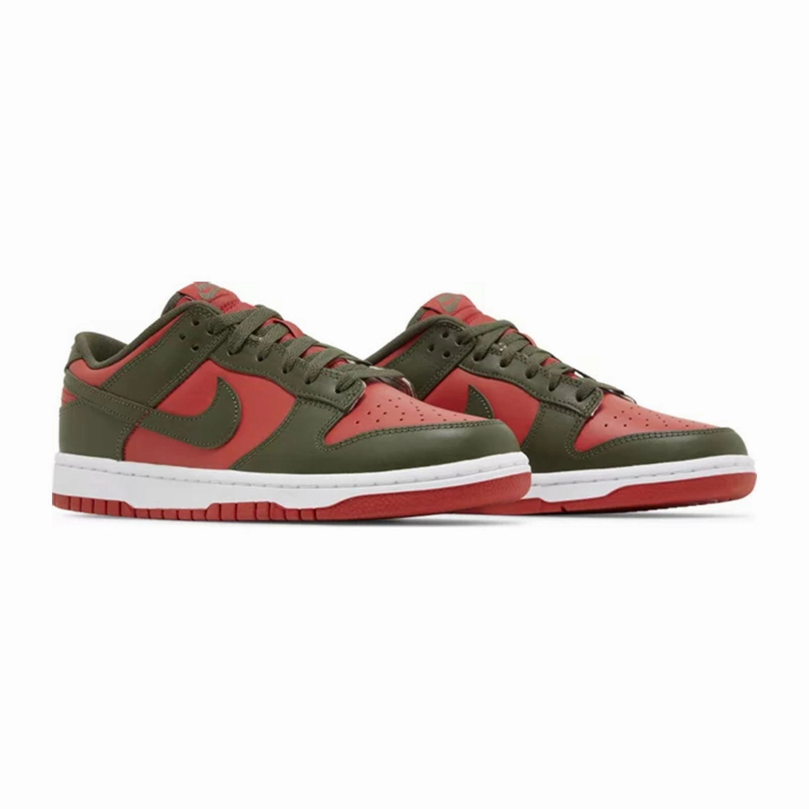 Nike Dunk Low, Cargo Khaki Mystic Red No Laces