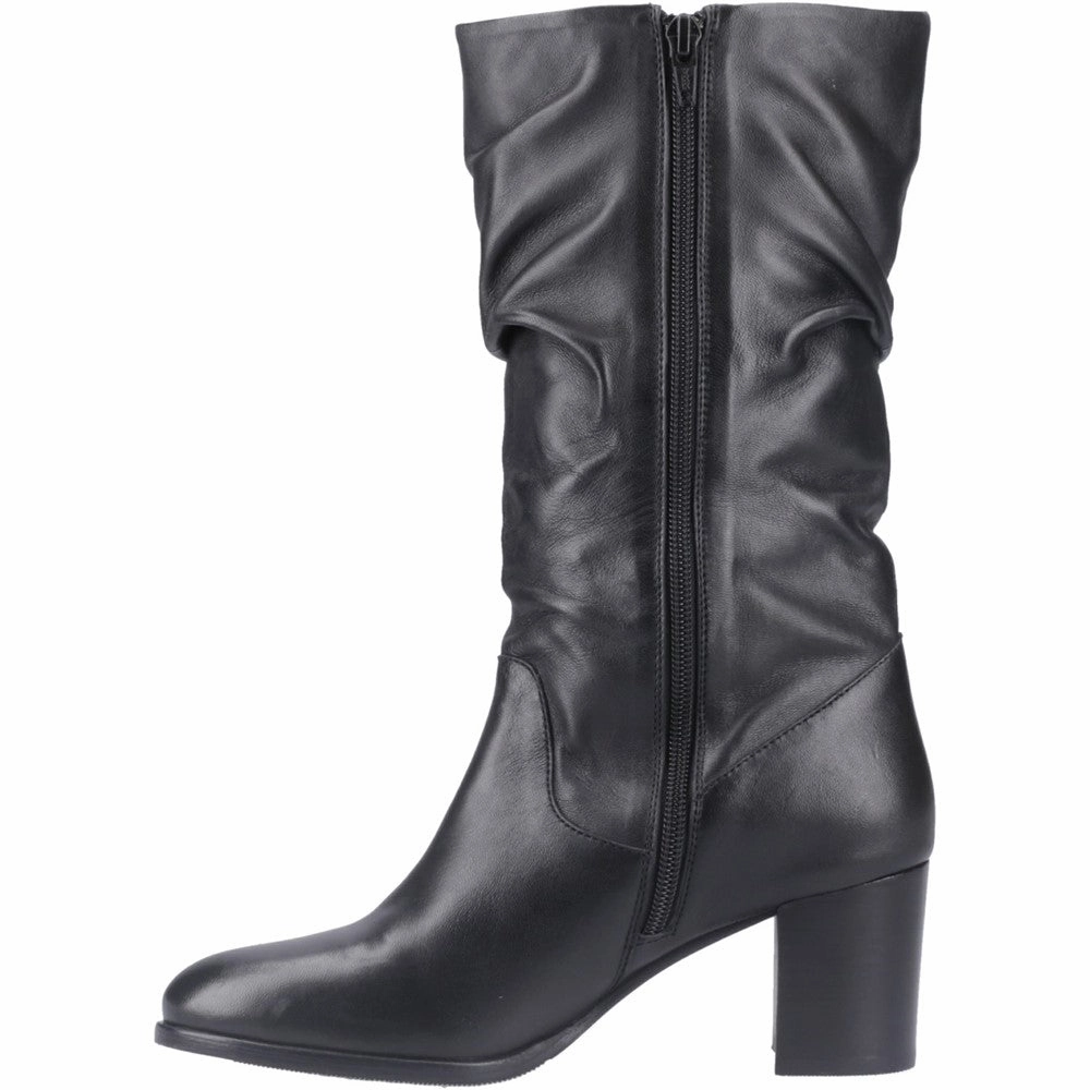 Hush Puppies Cosima Leather Ruched Boot Arch Care