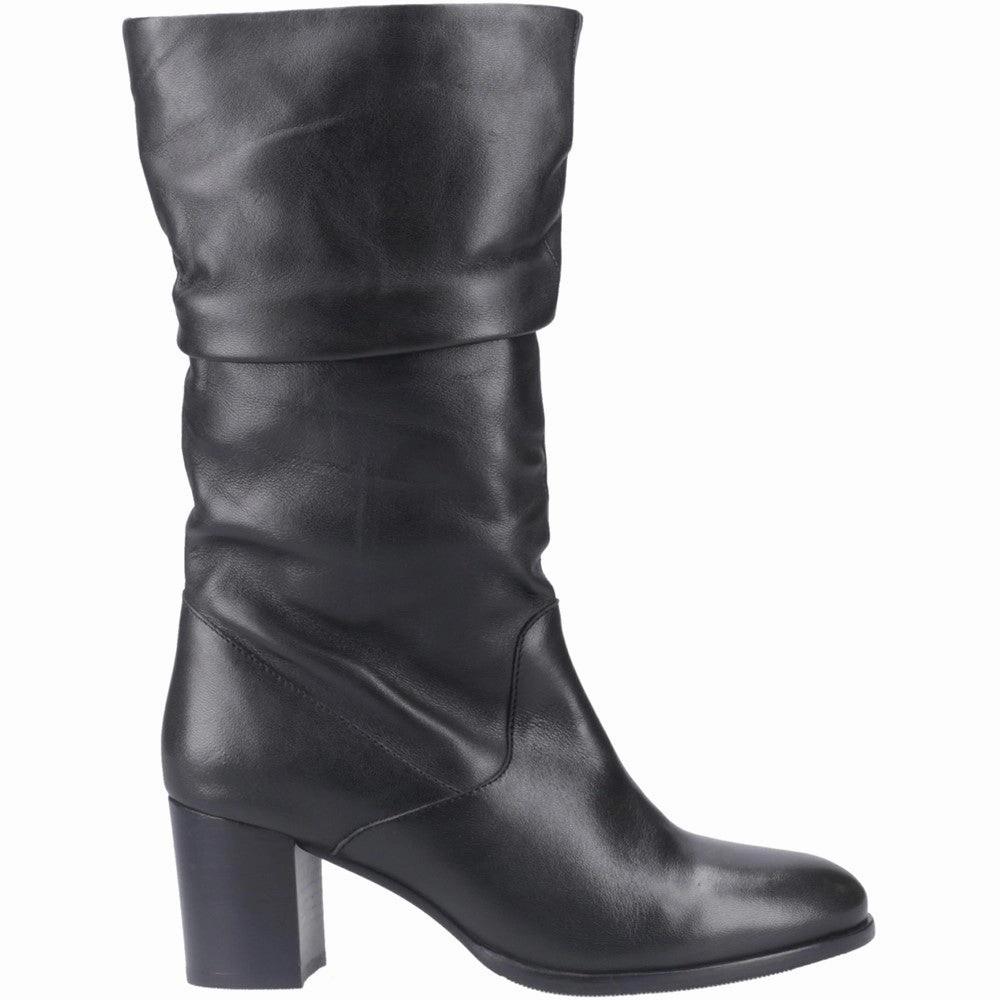 Turn Step Hush Puppies Cosima Leather Ruched Boot