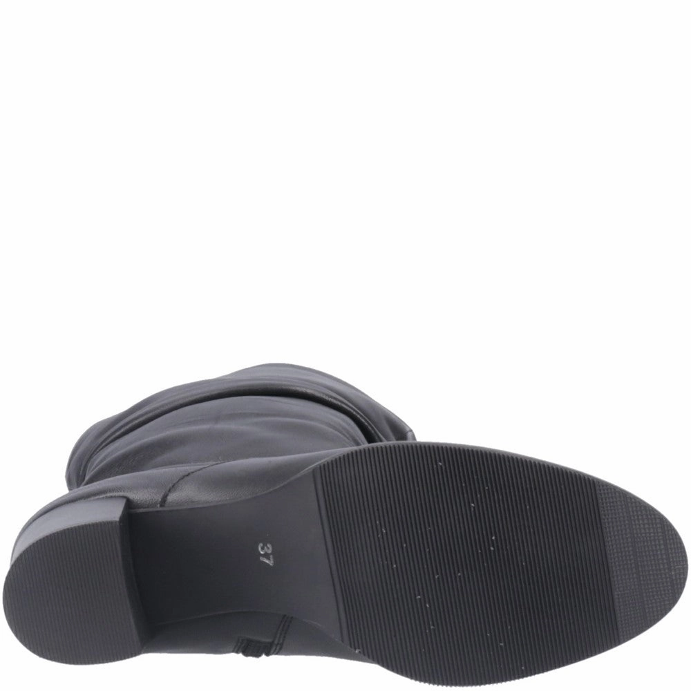 Hush Puppies Cosima Leather Ruched Boot Supportive sole Sport Luxe