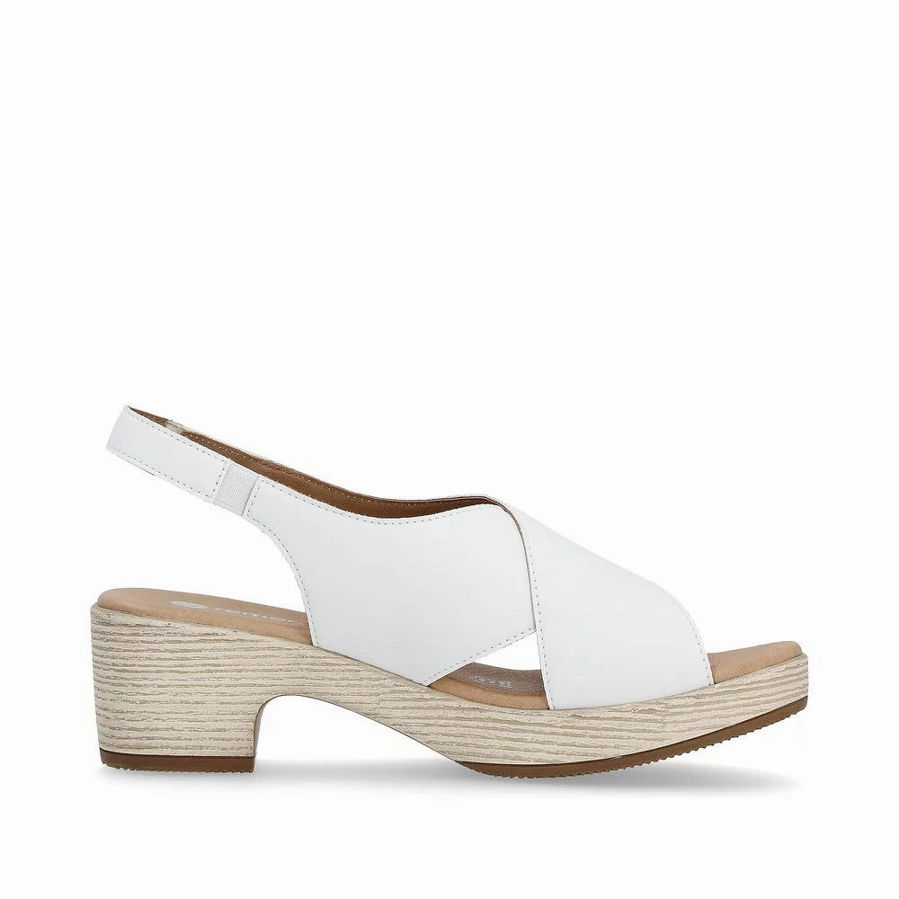D0N54-80 White Cross Strap Heel Cloud Soft
