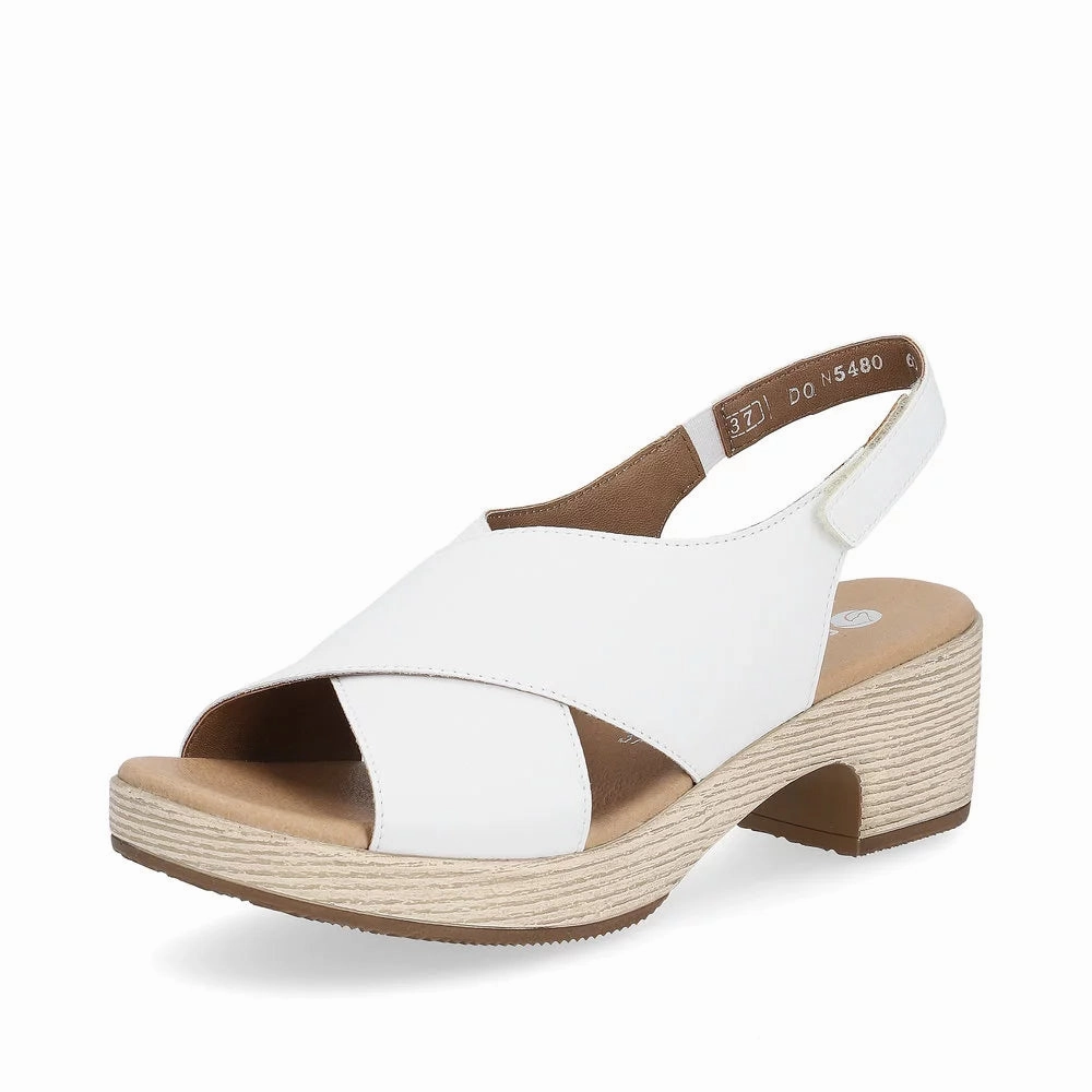 Beach Wear D0N54-80 White Cross Strap Heel