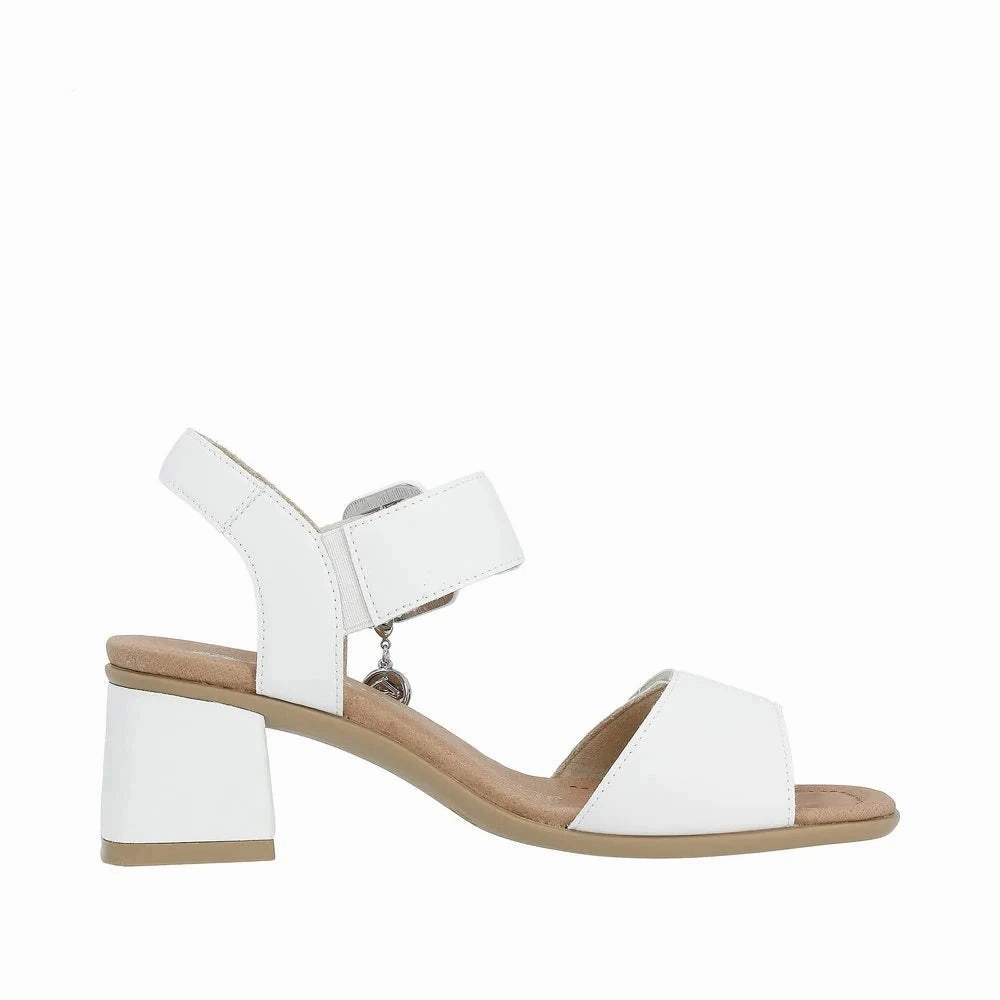 D1K51-80 Two Strap Heel White Stay Breezy High Heel