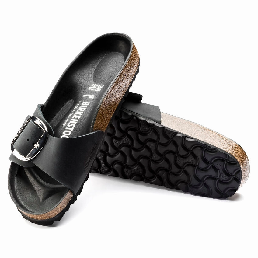 Stable Comfort Shoes Madrid Big Buckle Black Narrow