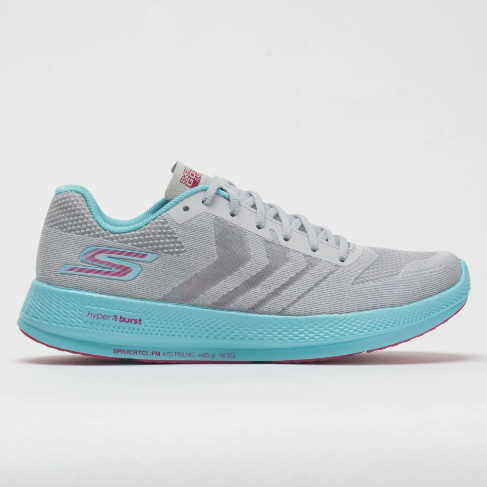 low - maintenance Skechers GOrun Razor  Women's  Gray/Aqua/Hot Pink
