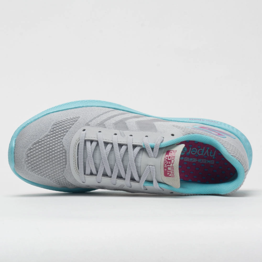 Skechers GOrun Razor  Women's  Gray/Aqua/Hot Pink day - visibility shoes arch - support running shoes