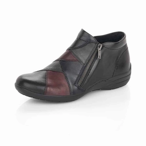 R7674-02 Black Multi Two-Zip Bootie Fast pace Walk Daily