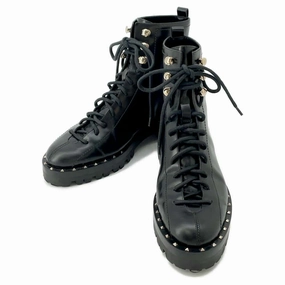Comfortable Stretch Premium Performance Valentino Garavani Rock Studded Boots Black Leather Size 35
