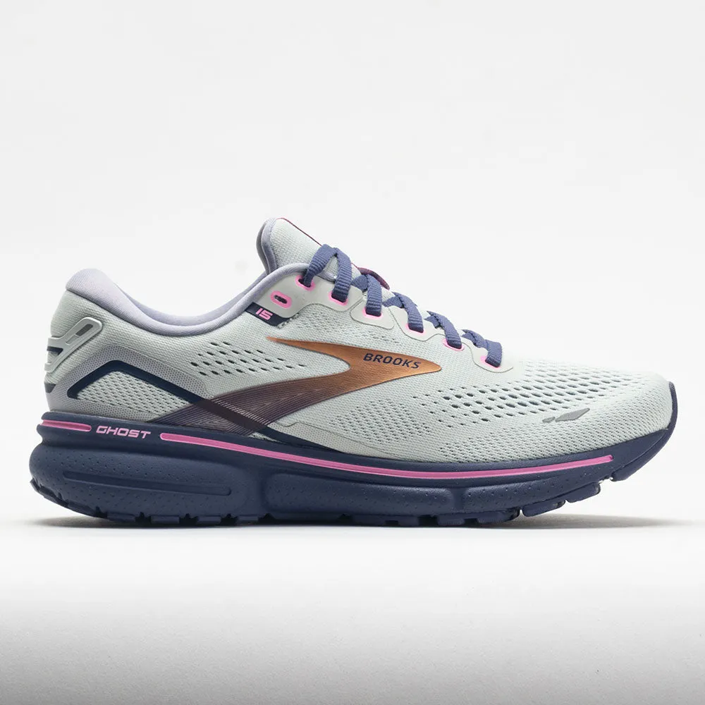 Brooks Ghost 15 Women's  Spa Blue/Neo Pink/Copper logo - engraved shoes