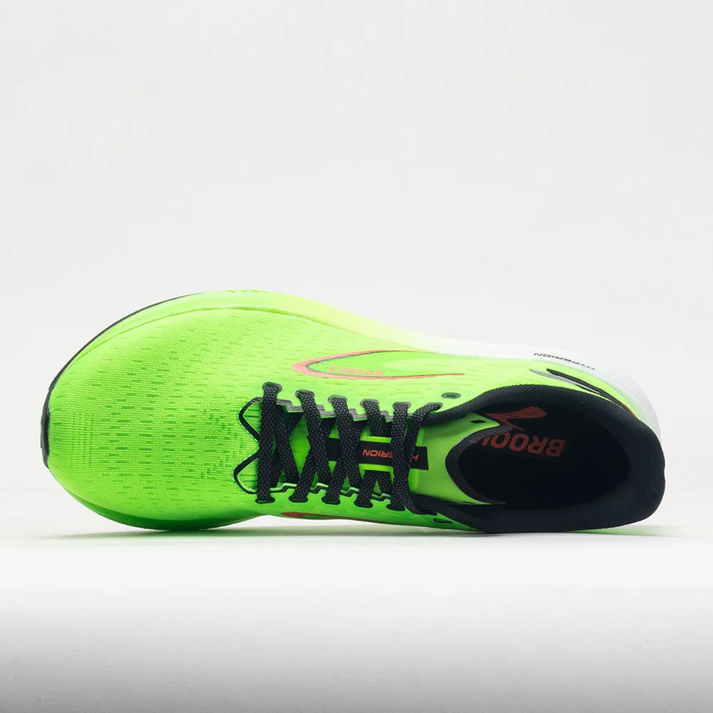 print Brooks Hyperion Men's  Green Gecko/Red Orange/White