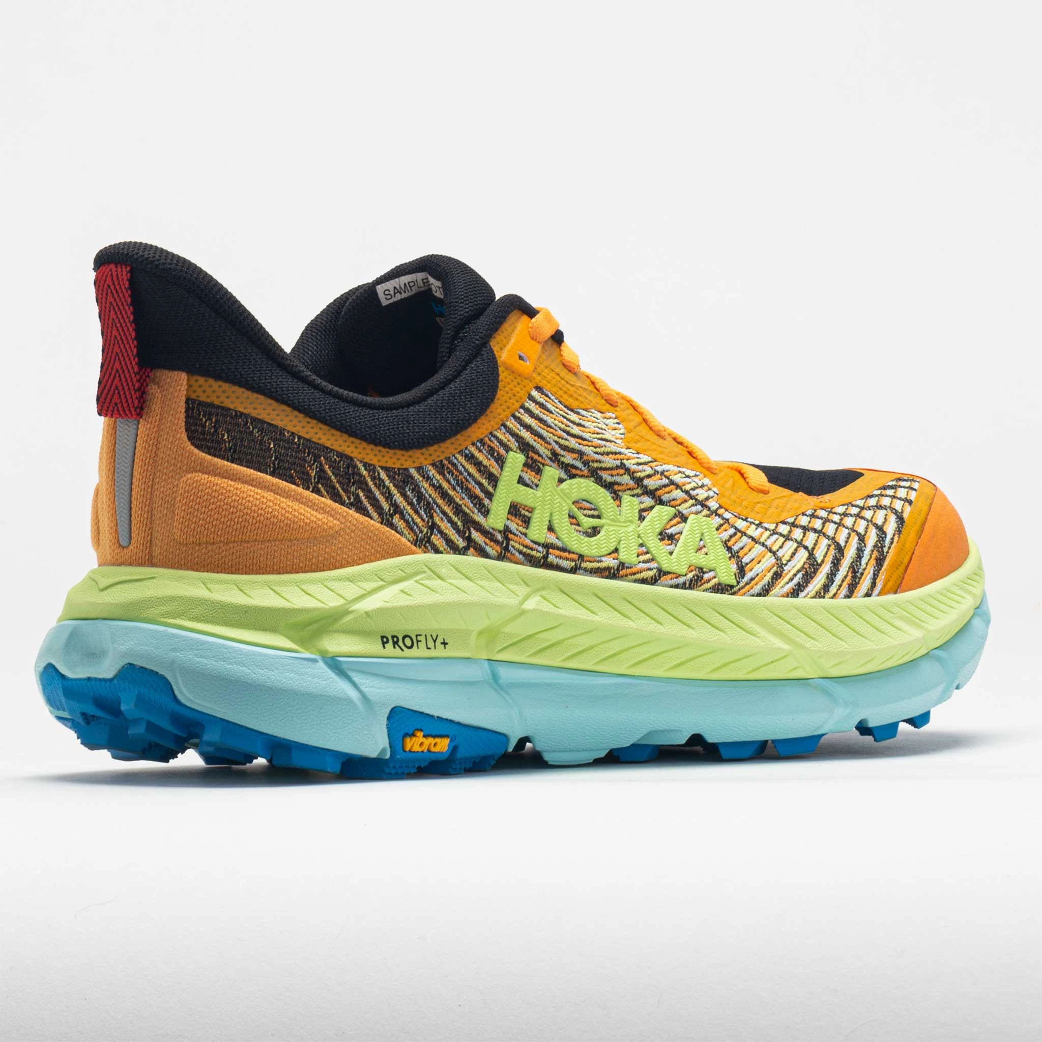 HOKA Mafate Speed 4 Men's  Solar Flare/Lettuce running in a bamboo bridge area shoes endurance shoes