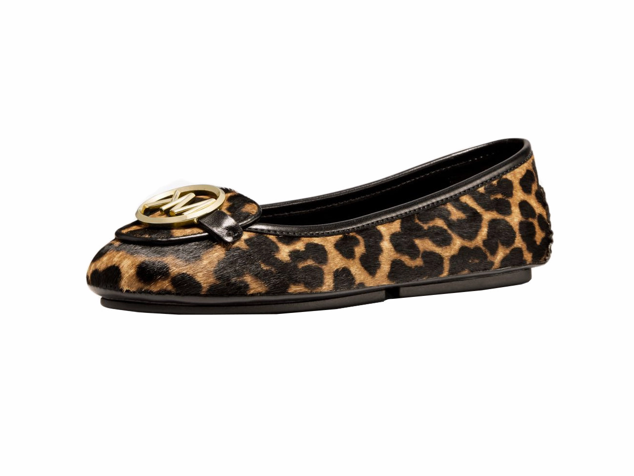 Michael Kors Lillie Leopard Calf Hair Moccasin Toe Cap
