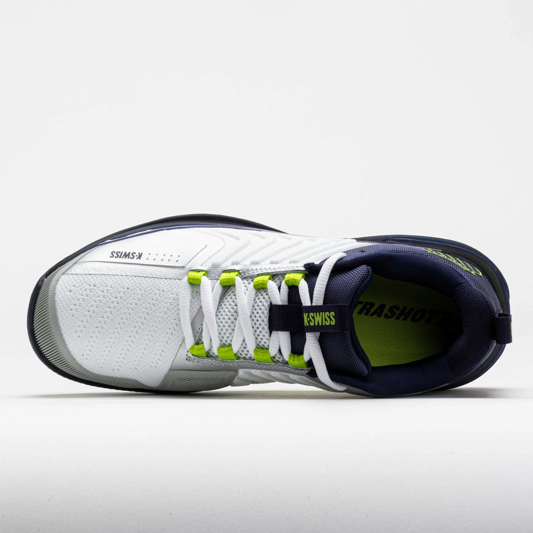 K-Swiss Ultrashot 3 Clay Men's  White/Peacoat/Lime Green zip - up - feature shoes