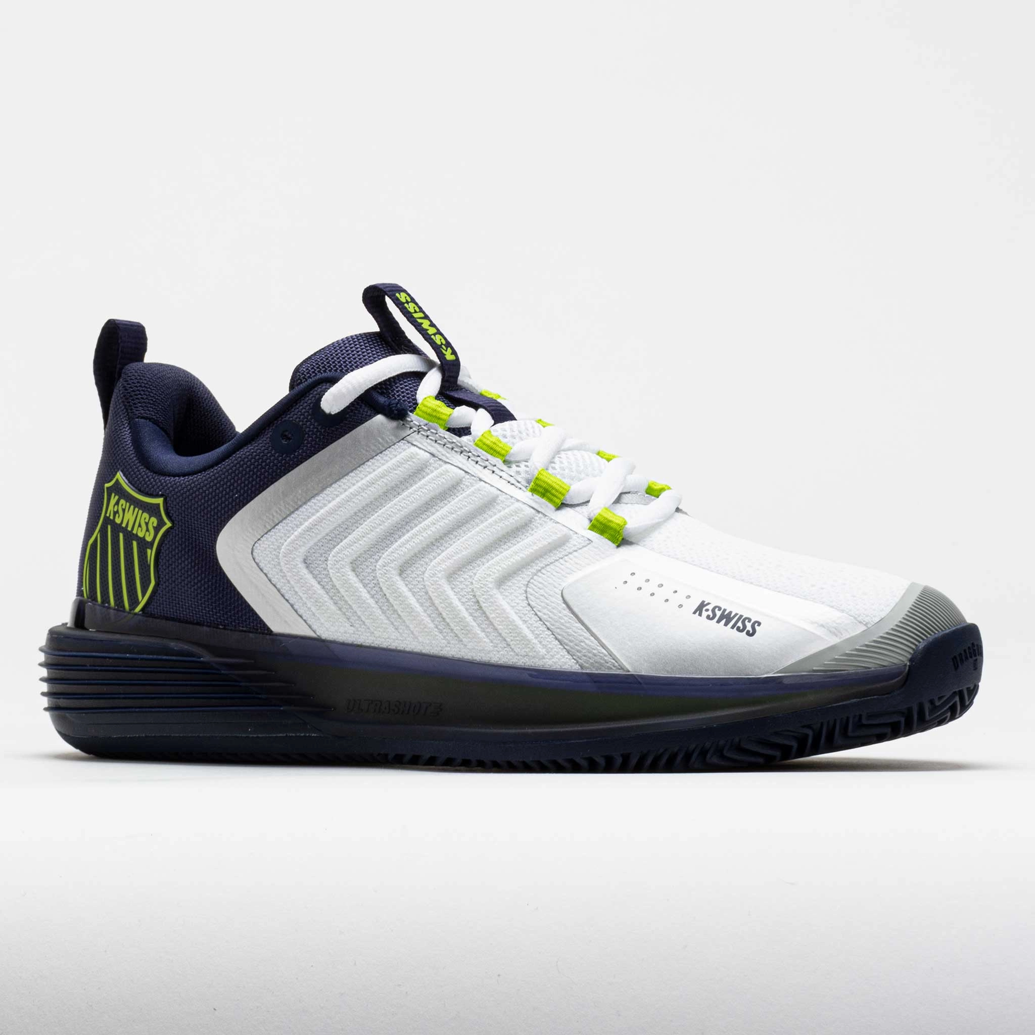 K-Swiss Ultrashot 3 Clay Men's  White/Peacoat/Lime Green Bluetooth - Enabled