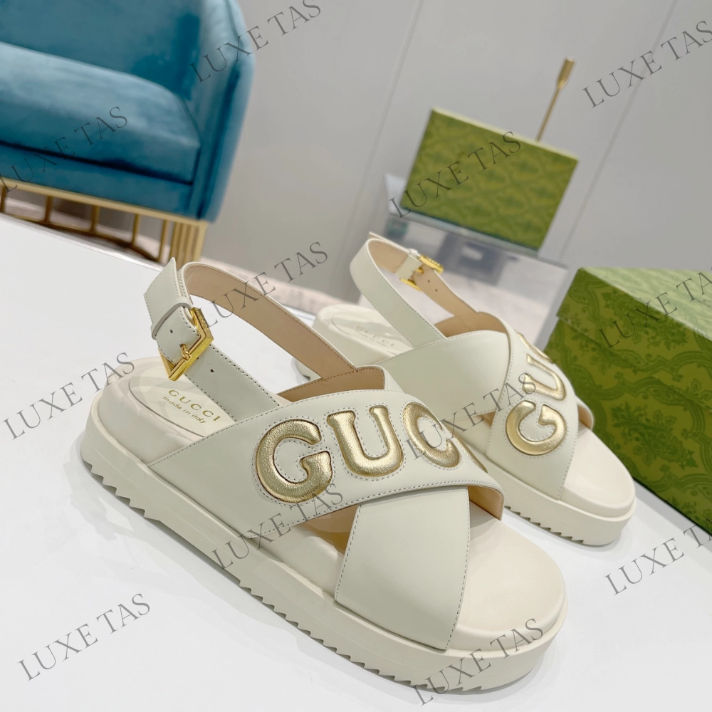 White G Sandal Designer Slides & Sandals for Women Low Profile