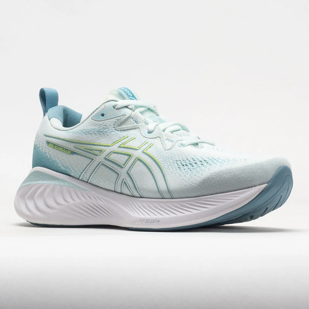 ASICS GEL-Cumulus 25 Women's  Soothing Sea/Glow Yellow running with a visor Dependable