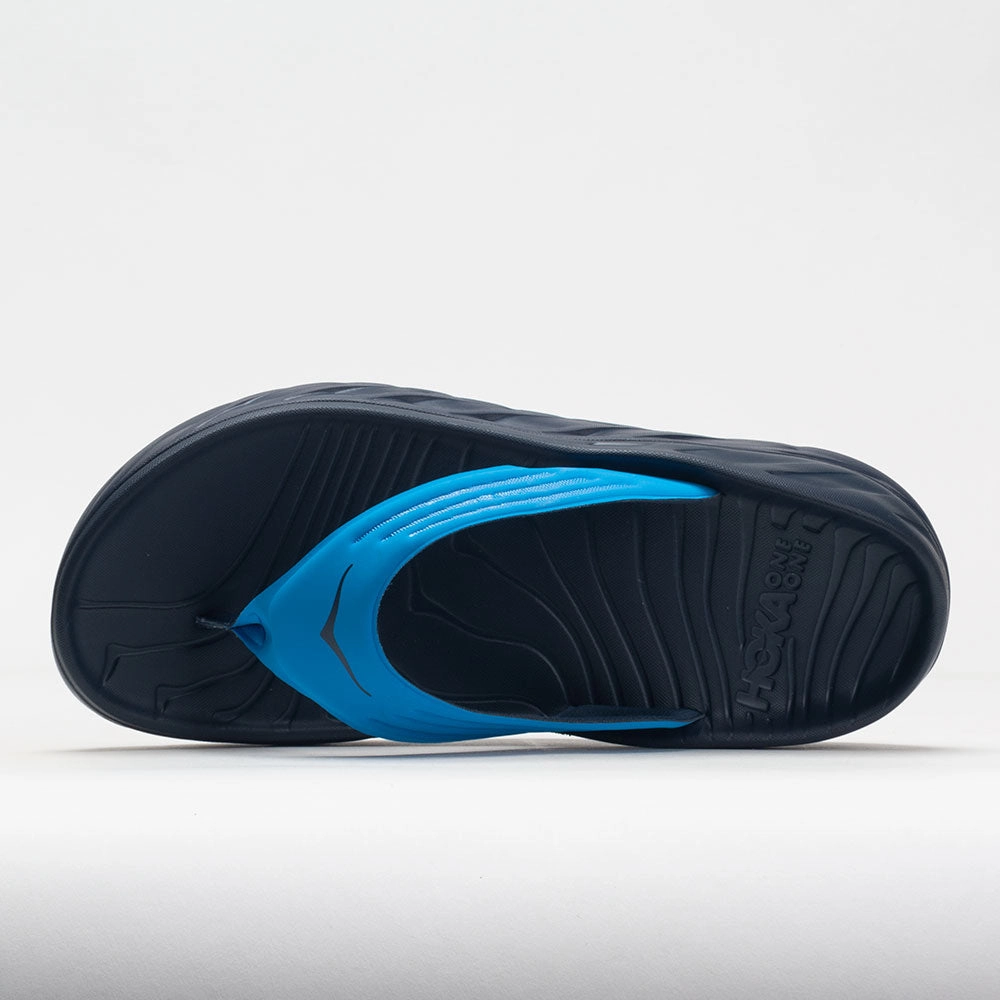 HOKA Ora Recovery Flip Men's  Diva Blue/Outer Space toe box roomy