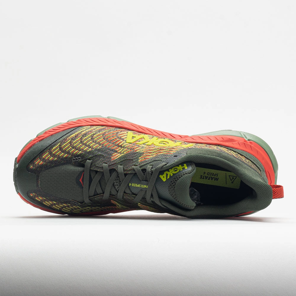 winter - suitable Light   Sensing HOKA Mafate Speed 4 Men's  Thyme/Fiesta