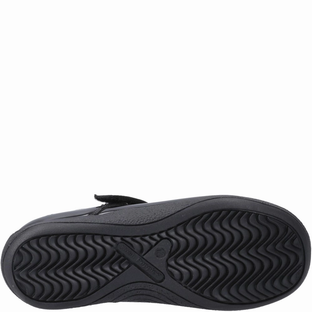 Hush Puppies Caitlin T-Bar Patent Senior School Shoes Support Base walking shoes