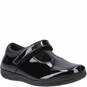 Flexible Movement Hush Puppies Caitlin T-Bar Patent Senior School Shoes