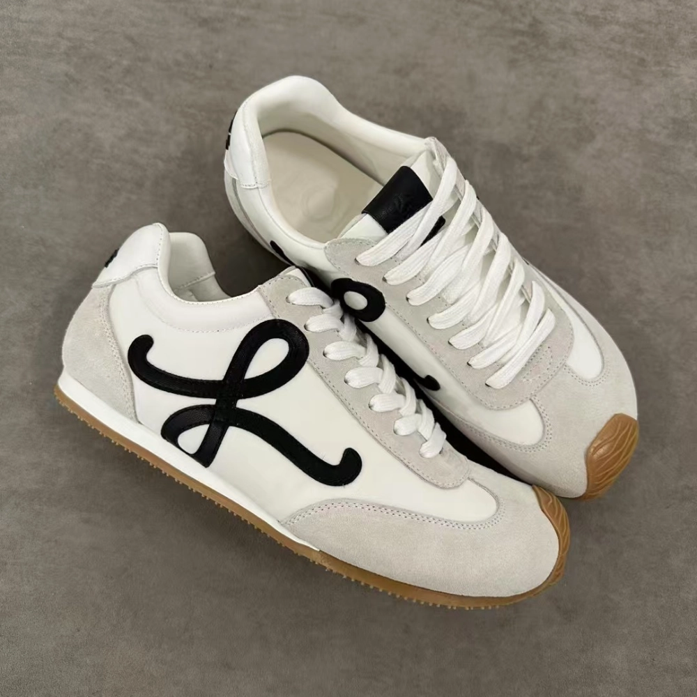 Neutral Stability White Ballet Runner 2.0 In Nylon And Calfskin Designer Sneakers for Men and Women