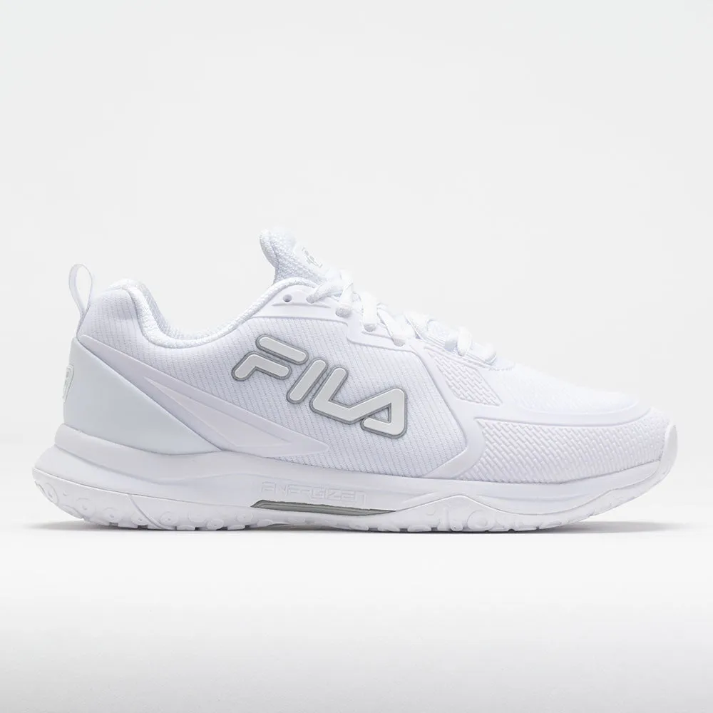 Fila Volley Burst Women's  White/White/Metallic Silver heel - support - mechanism shoes