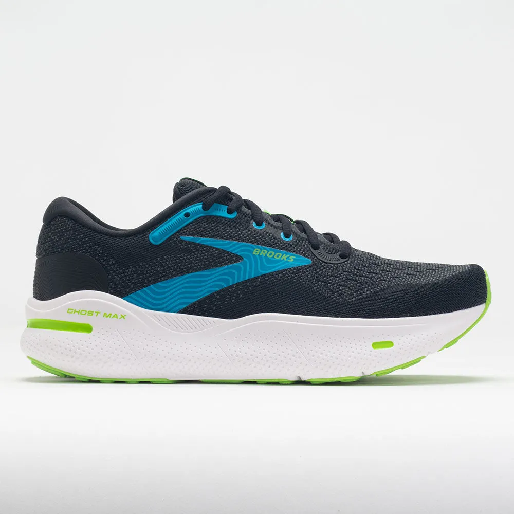 road - runner splash - resistant shoes Brooks Ghost Max Men's  Black/Atomic Blue/Jasmine