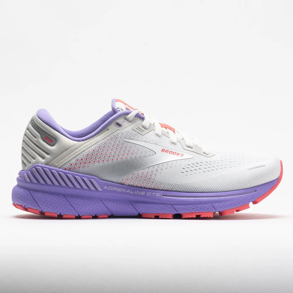 single - density sole shoes comedy - themed running shoes Brooks Adrenaline GTS 22 Women's  White/Coral/Purple