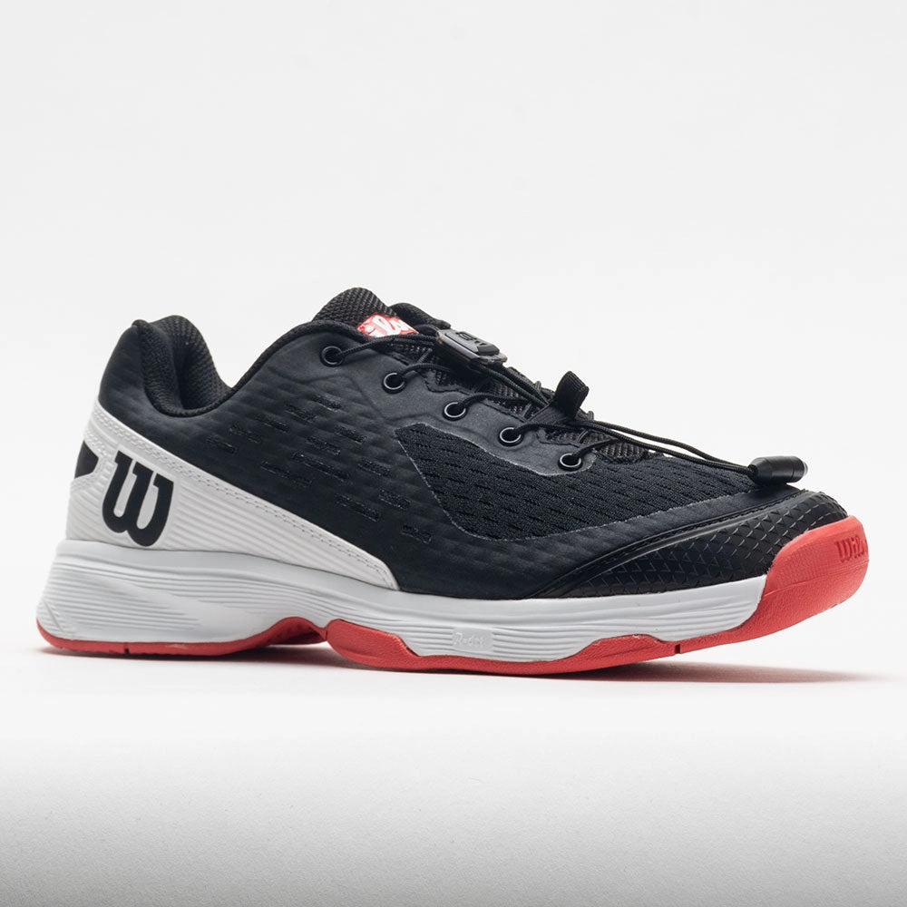 All-Terrain Support running in a relay race Wilson Rush Pro 4.0 Junior  Quick Lace Black/White/Poppy Red