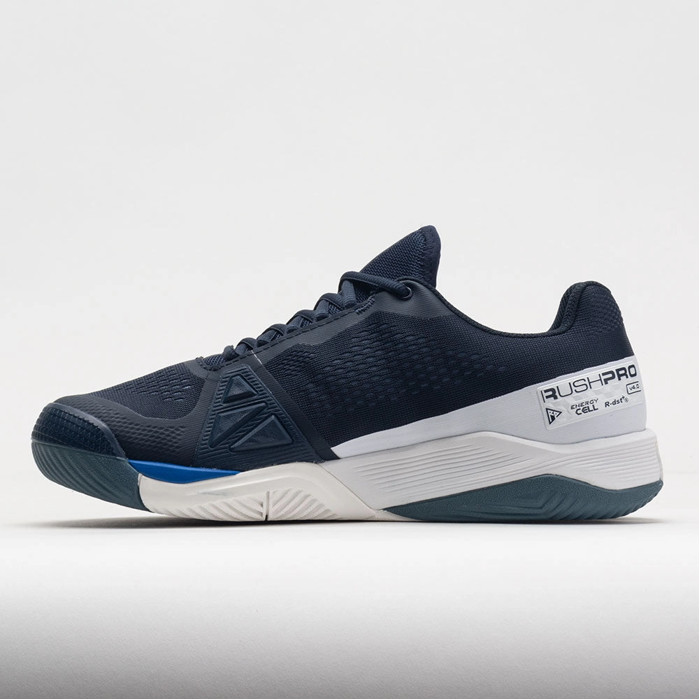 Wilson Rush Pro 4.0 Men's  Navy Blazer/White/Lapis Blue running for a connection with nature