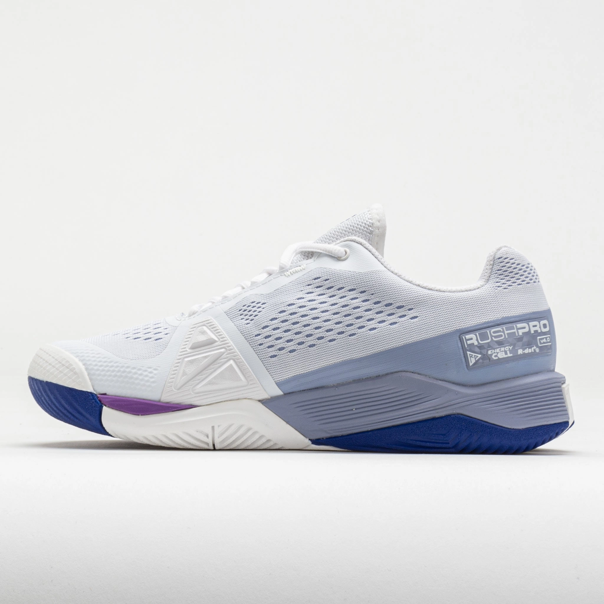 Wilson Rush Pro 4.0 Women's  White/Eventide/Royal Lilac lightweight insole shoes