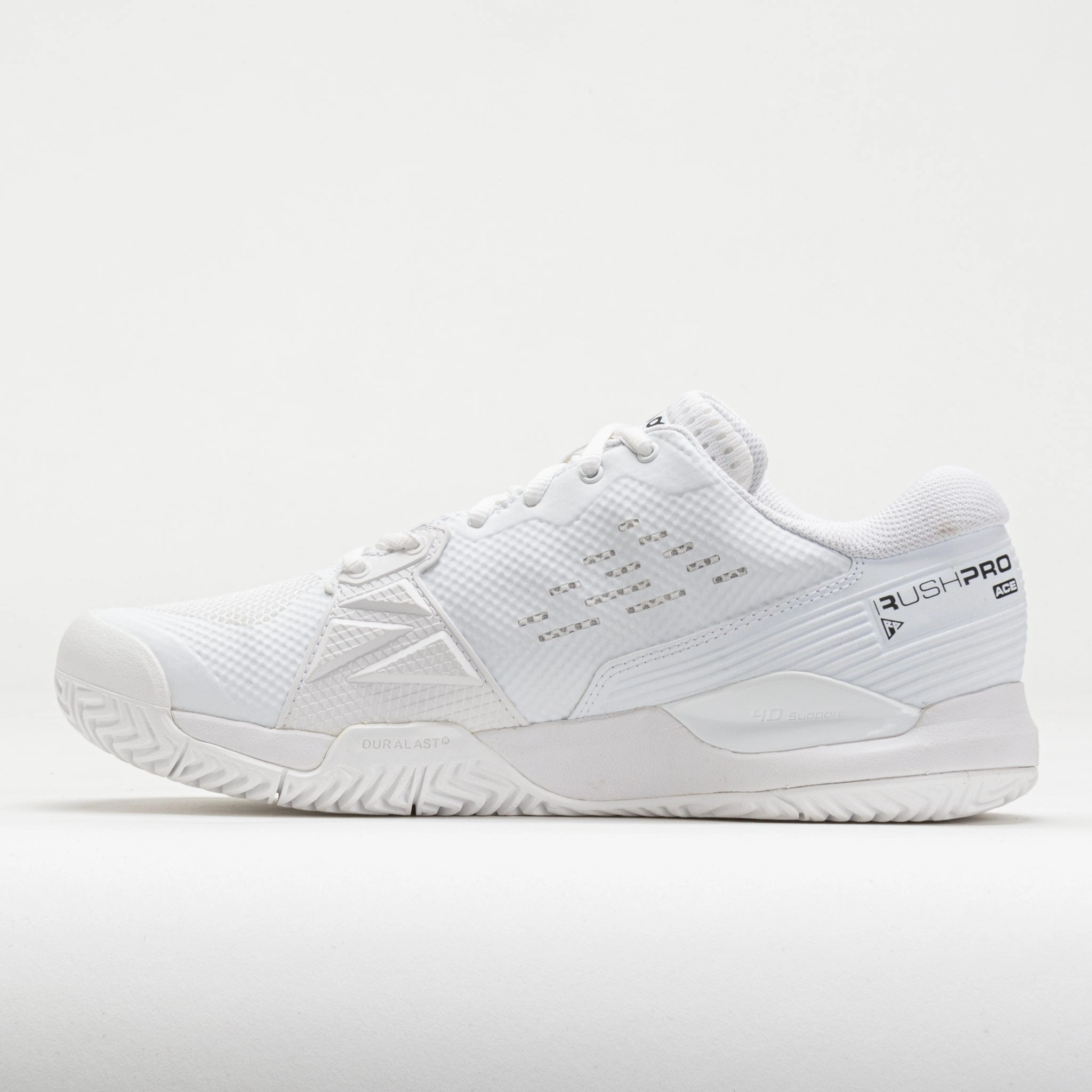 endurance building running shoe progress Wilson Rush Pro Ace Men's  White/White/Black