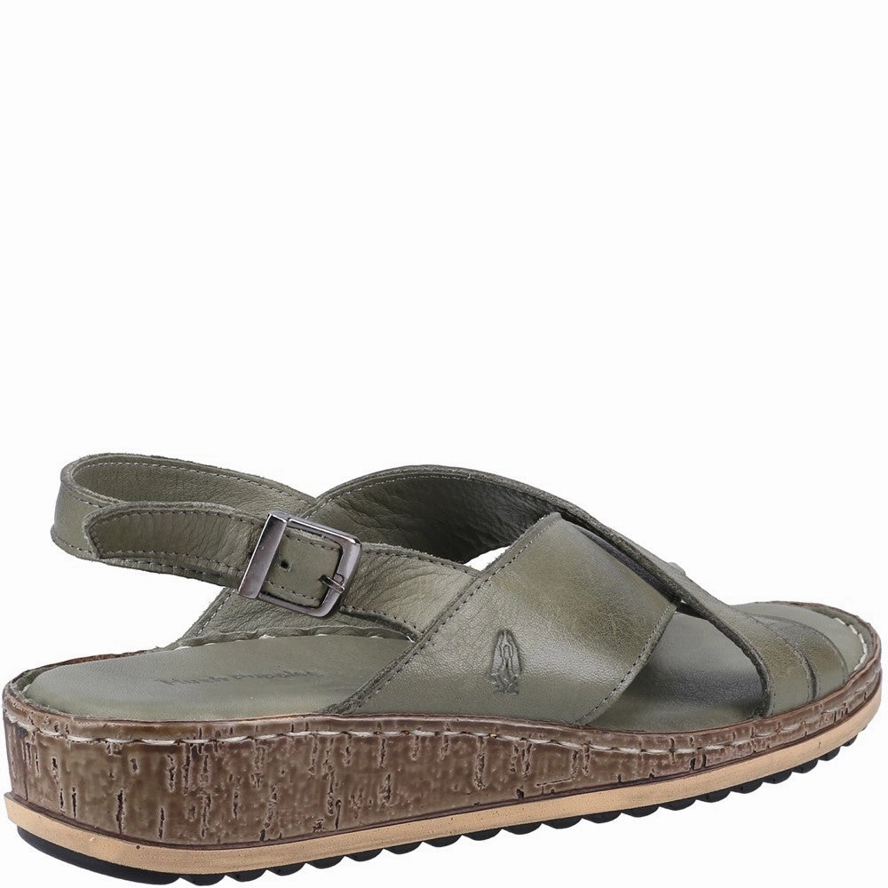 Hush Puppies Elena Cross Over Wedge Sandal Sunrise Path Wood Jog