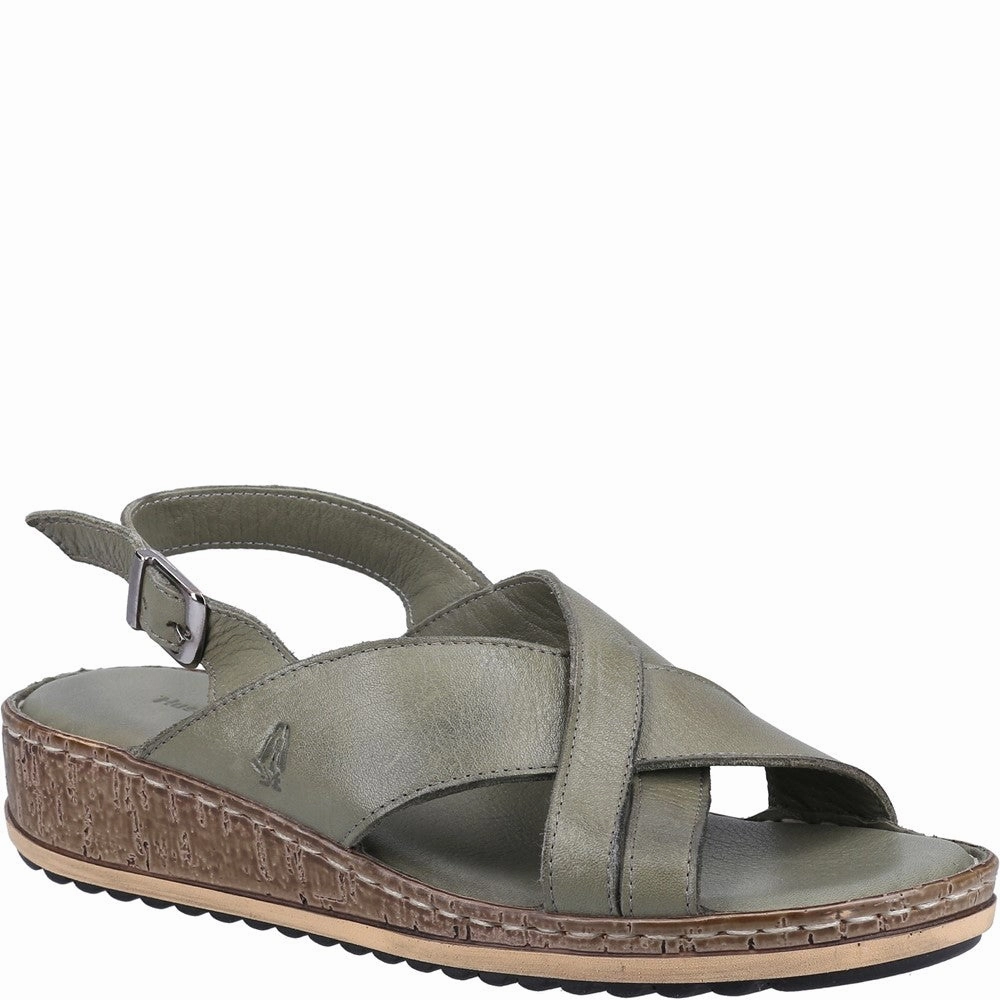 Farm Hike Clean Silhouette Hush Puppies Elena Cross Over Wedge Sandal