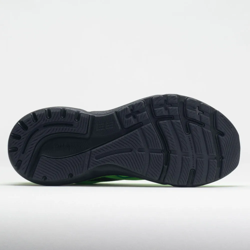 Brooks Adrenaline GTS 23 Men's  Green Gecko/Grey/Atomic Blue running in a nature reserve shoes