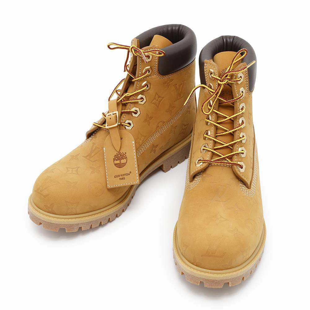 Tough Fit LOUIS VUITTON LV ?? Timberland 6-IN EncreBoots Beige1AD72V NubuckCalf Leather Size 9
