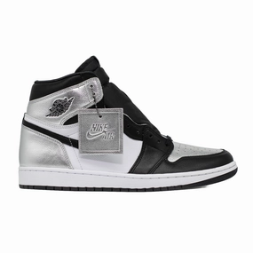 Women's Air Jordan 1 High, Silver Toe Male runner