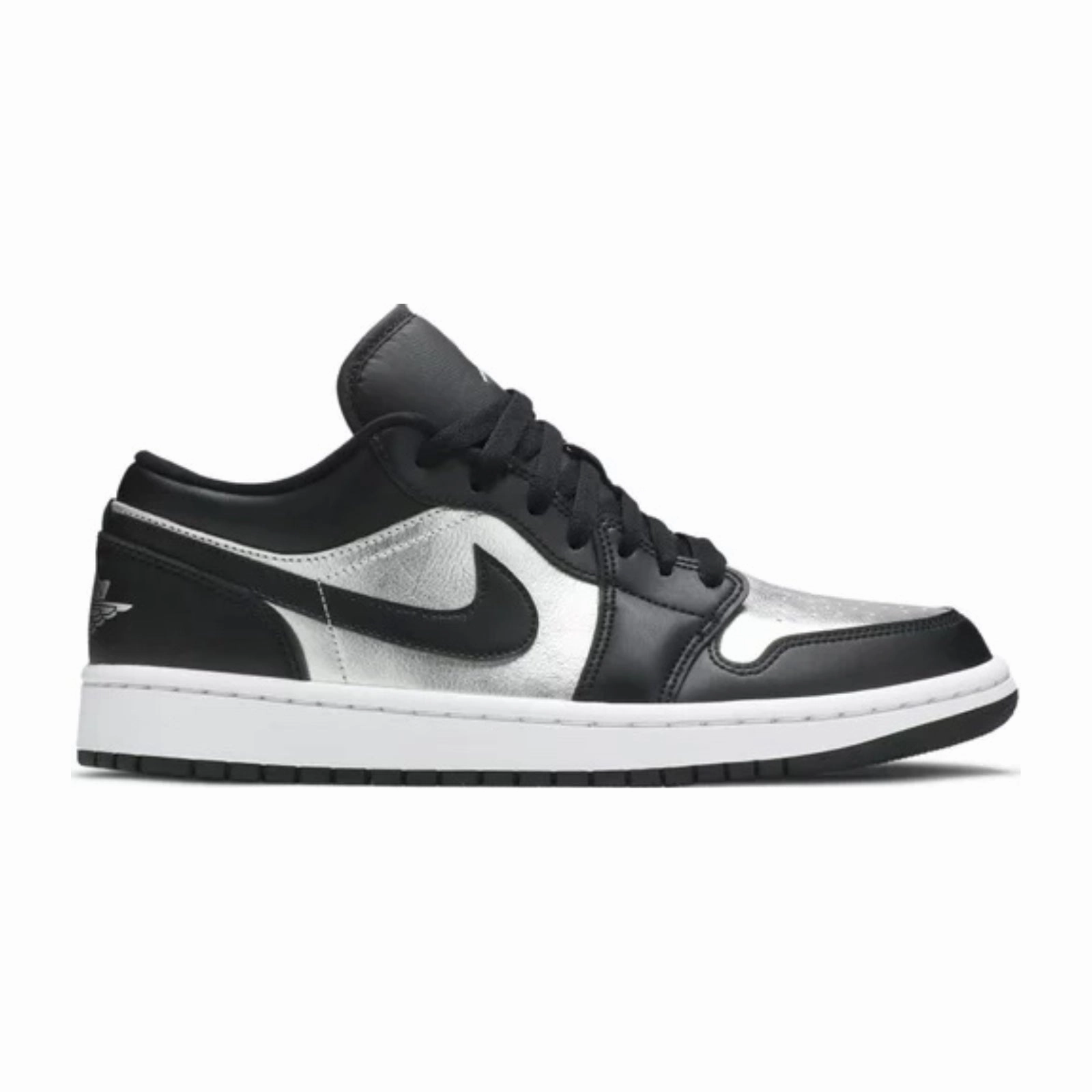 Women's Air Jordan 1 Low, Silver Toe Shock dispersion tapered shoes