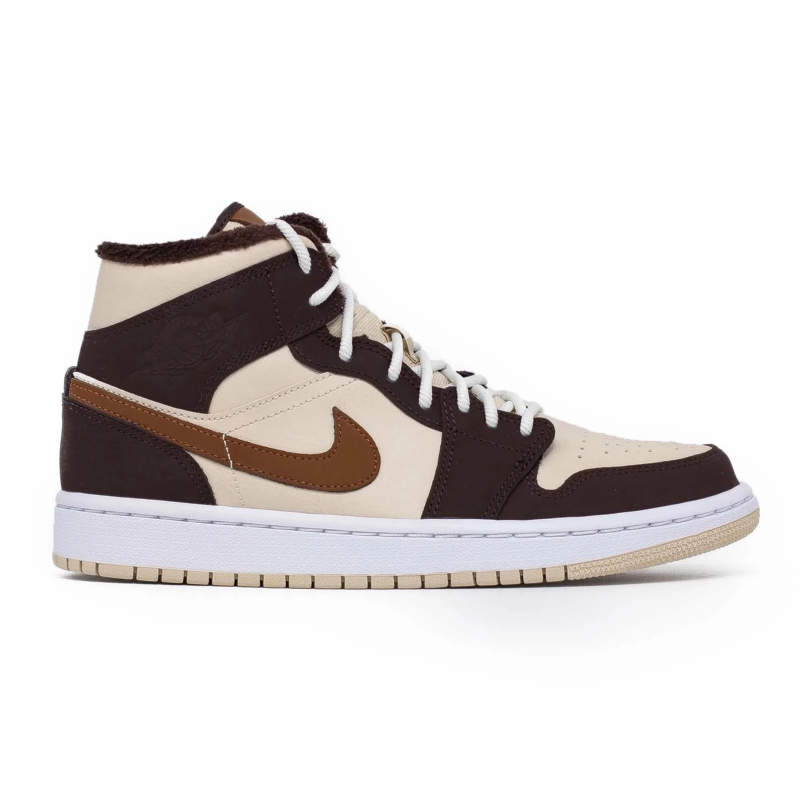 Women's Air Jordan 1 Mid, SE Cream Dark Chocolate stress - relief running shoe motivation