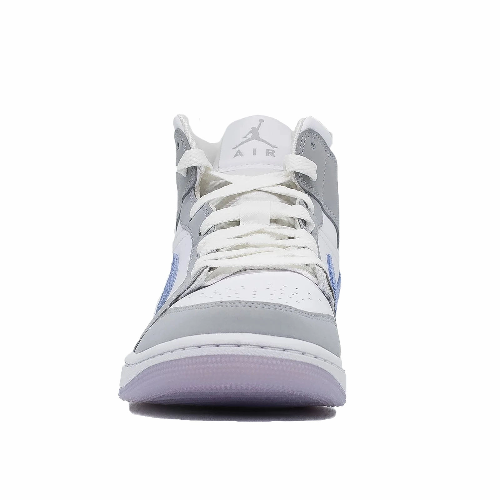 removable footbed shoes Women's Air Jordan 1 Mid, Wolf Grey Aluminum