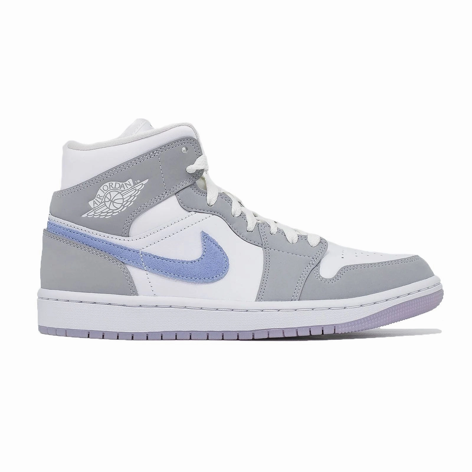 frequent use AdjustableLaces Women's Air Jordan 1 Mid, Wolf Grey Aluminum