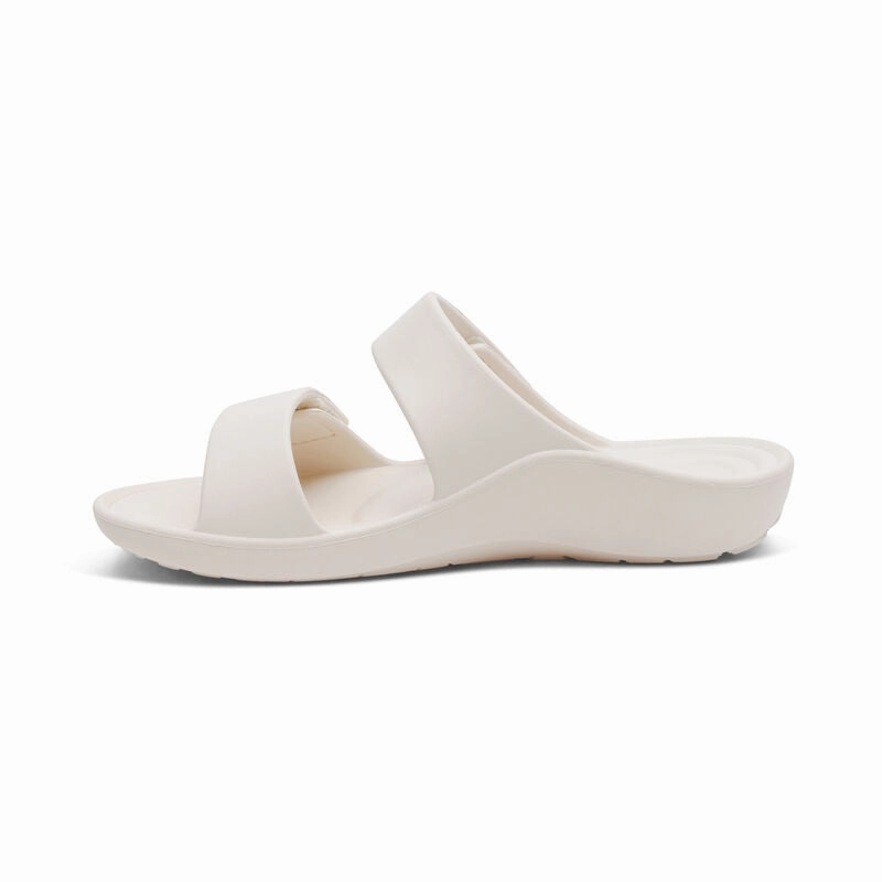 Women's Kaia Two Band Slide Ivory Comfortable Slip-Ons