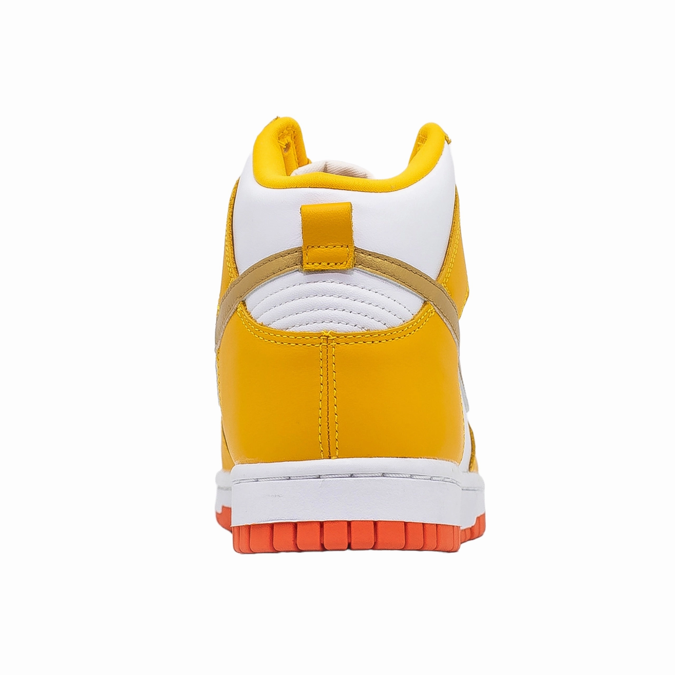 Women's Nike Dunk High, University Gold Orange Step Forward